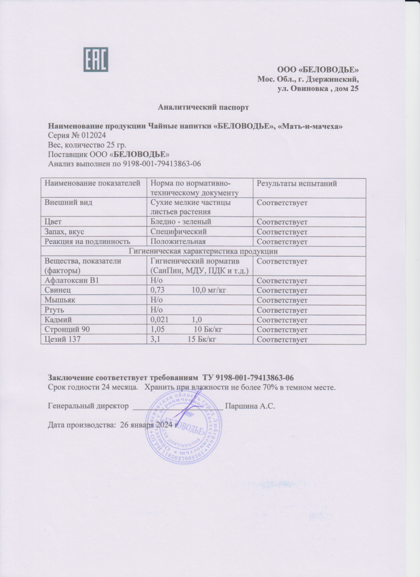 Паспорт №012024